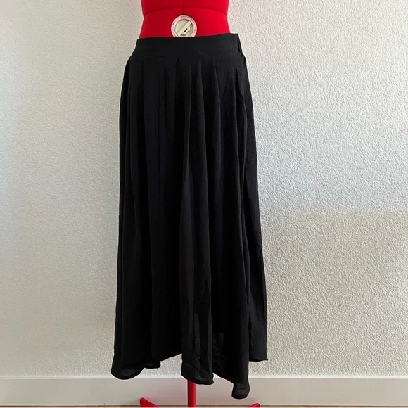 NWT 12th Tribe Black Midi Skirt Medium - Picture 2 of 13